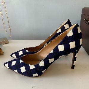 Banana Republic Madison Blue Gingham Heel
